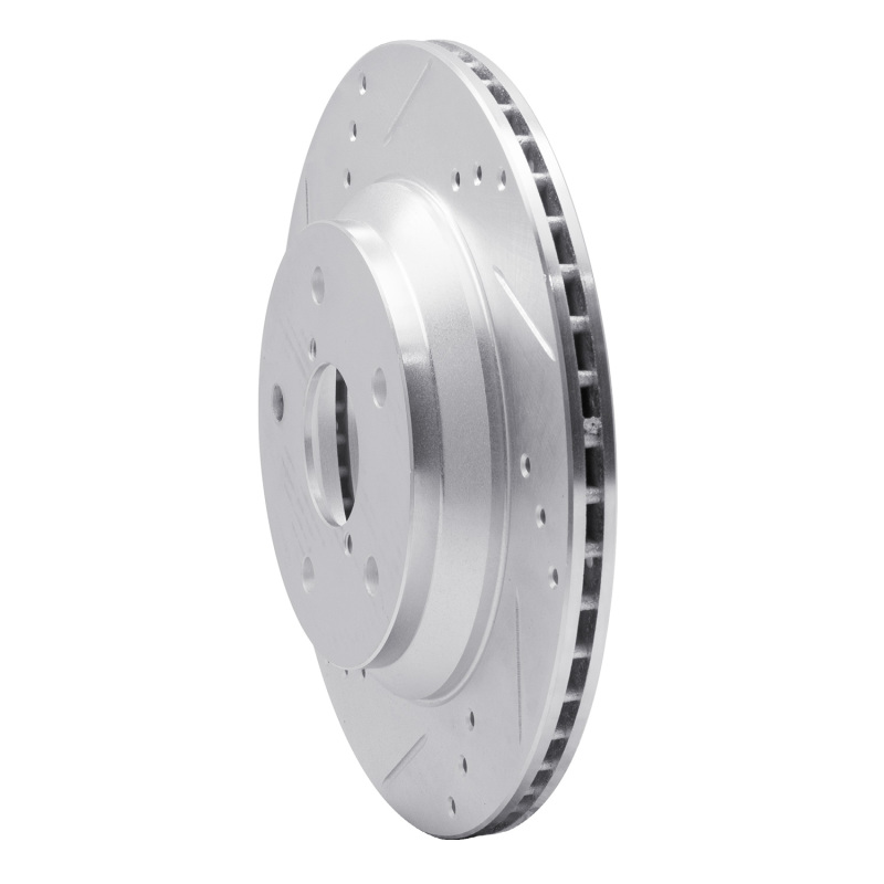 Subaru Impreza Brake Rotor (1) - Rear Left - R1 Concepts - Drilled & Slotted - Silver - `19-`25